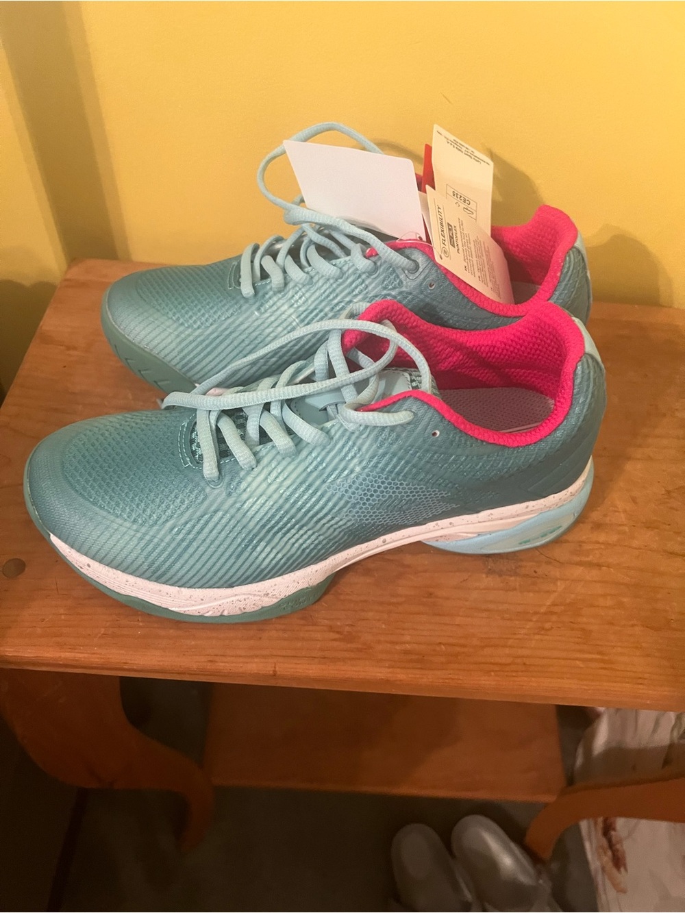 Women’s Teal Athletic Sneakers with Pink Lining